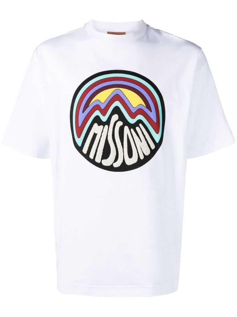 White Cotton Mountain Logo-print T-shirt