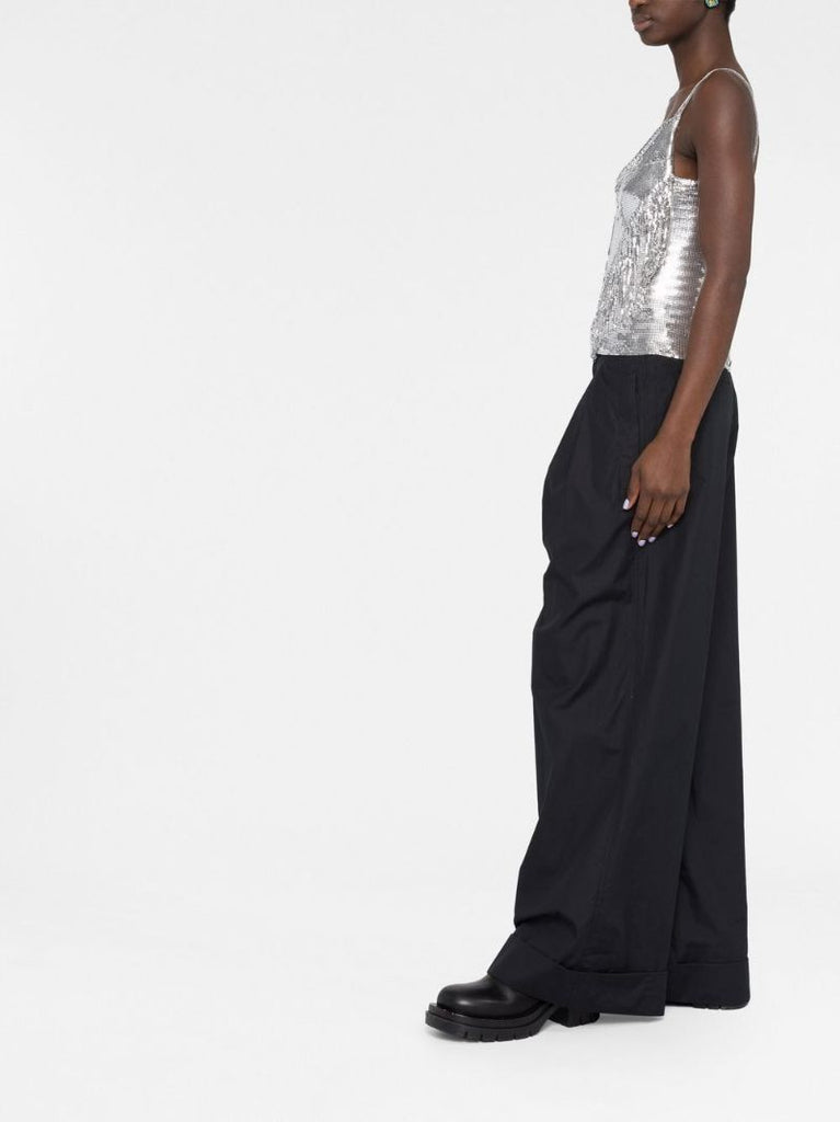 Silver-tone Draped Sequin Top