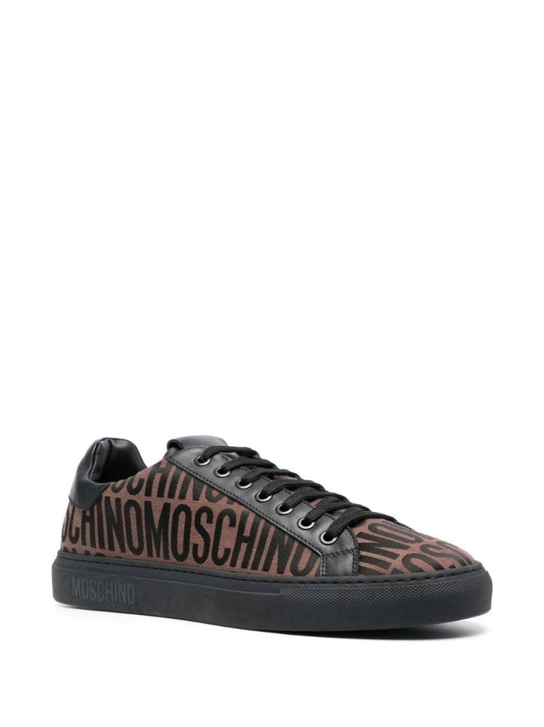 Brown Logo Jacquard Low-top Sneakers