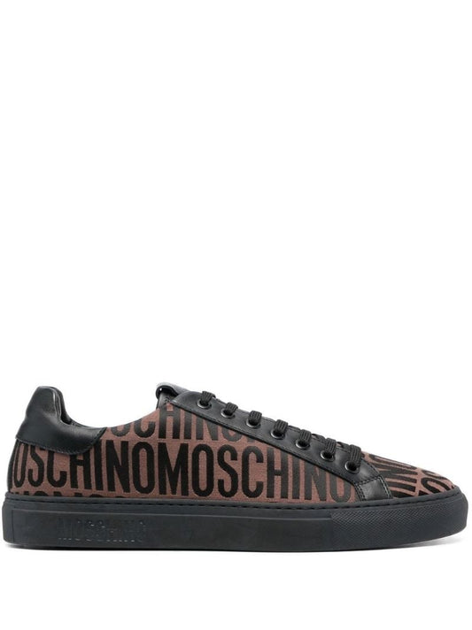 Brown Logo Jacquard Low-top Sneakers