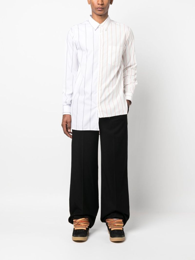 White Two-tone Pinstripe Shirt