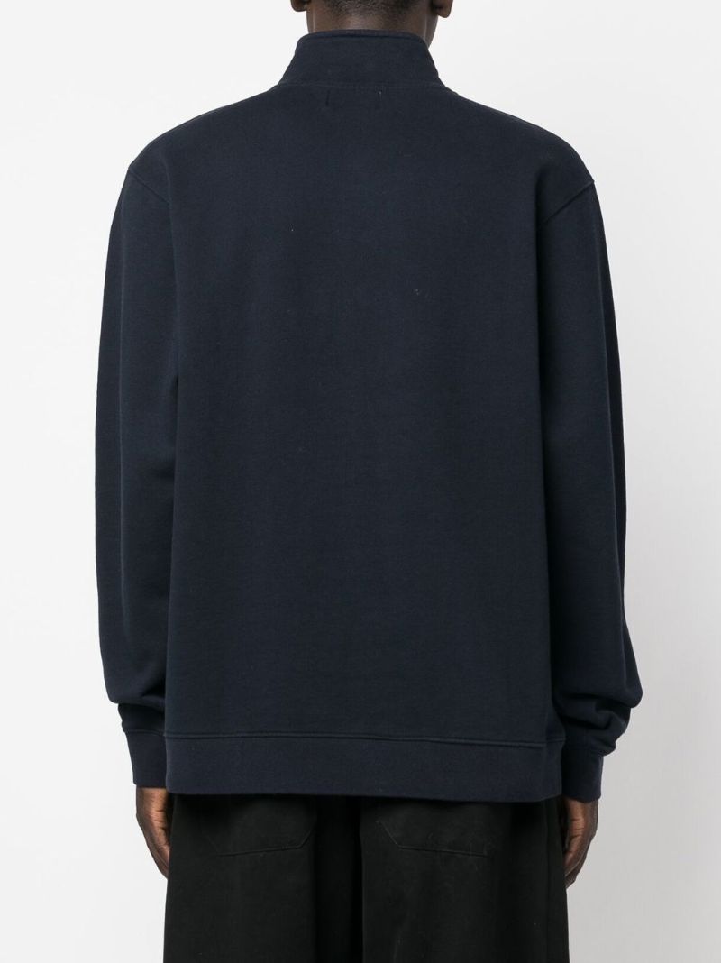 Blue Logo Print Half-zip Sweatshirt