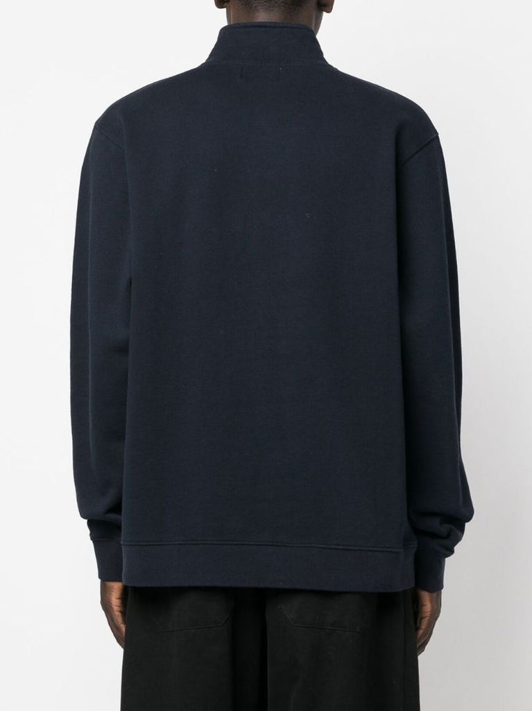 Blue Logo Print Half-zip Sweatshirt