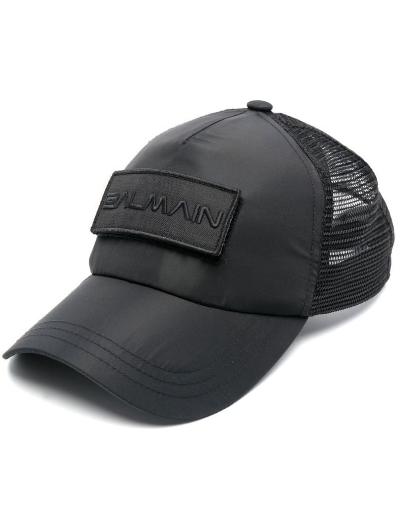 Black Logo Patch Trucker Cap