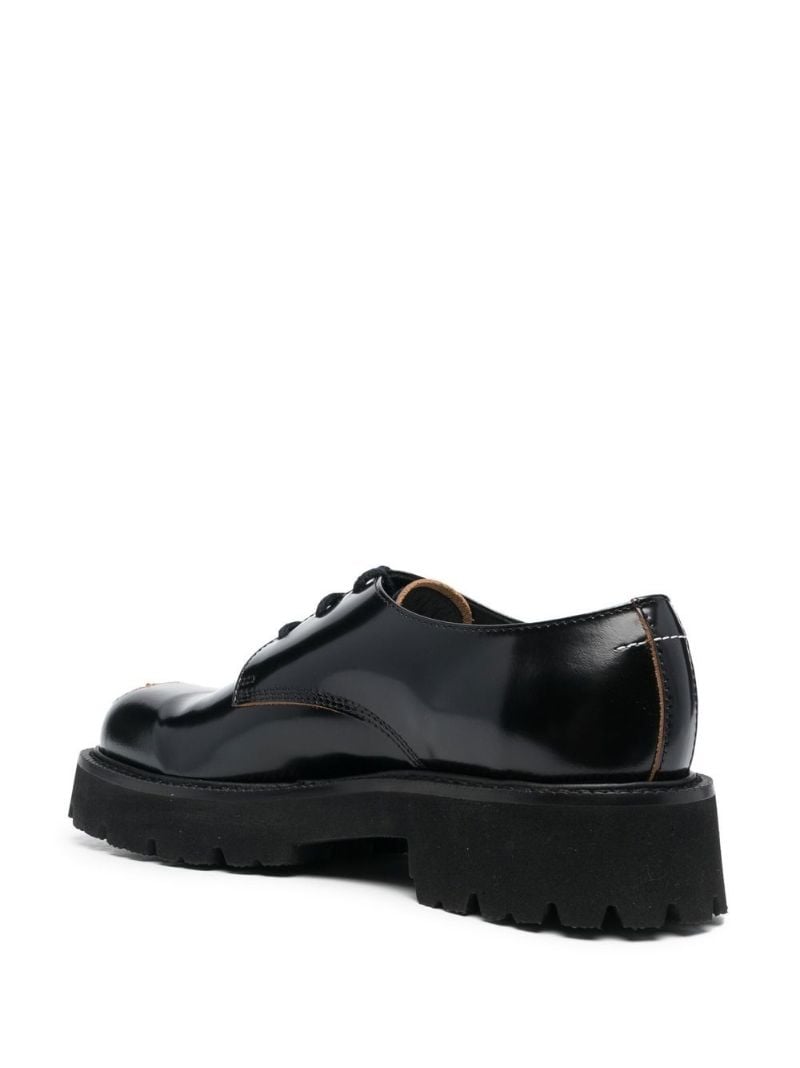 Black Painted Toe Lace-up Shoes