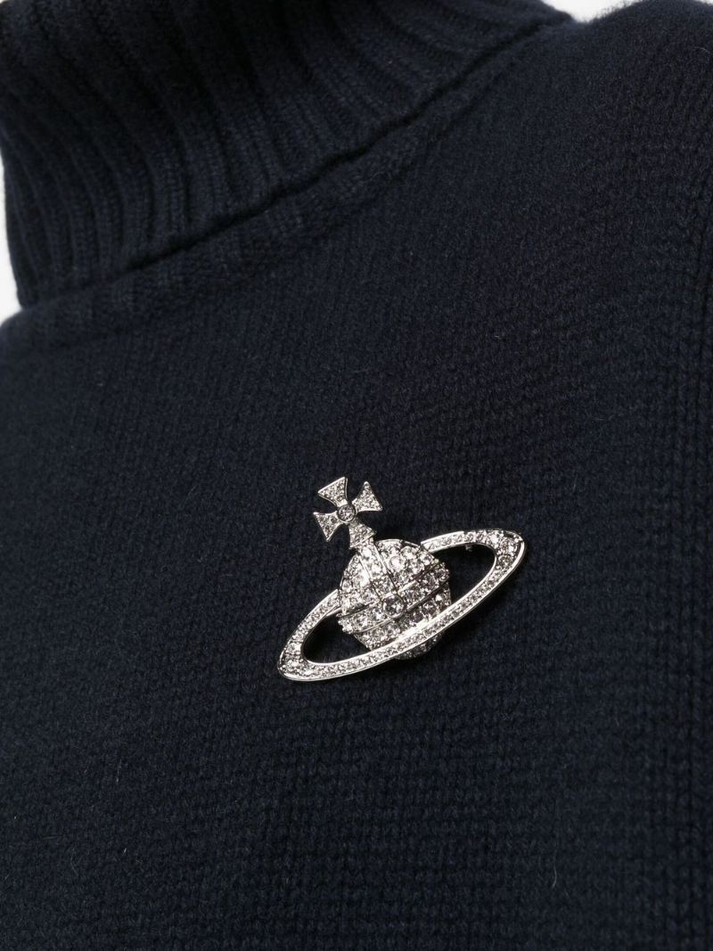 Silver-tone Bas Relief Brooch