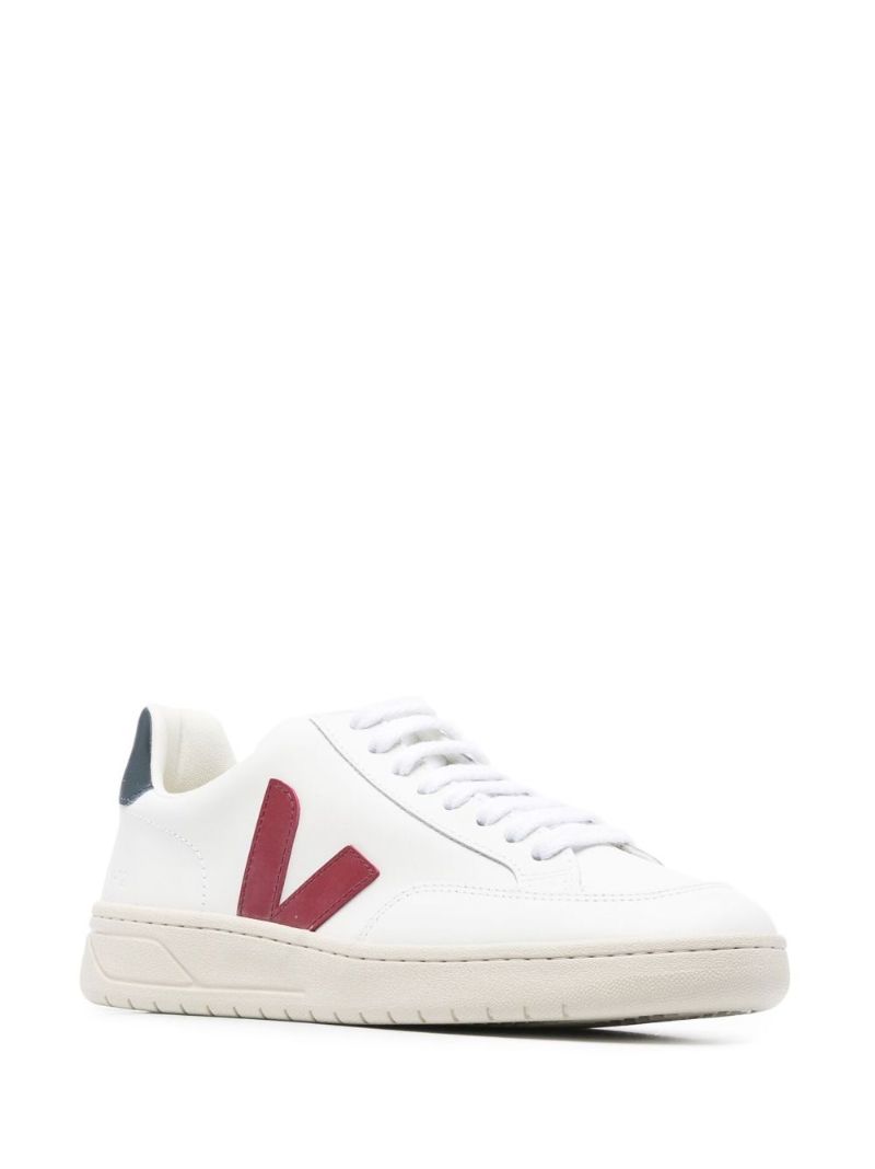 White V-12 Leather Sneakers