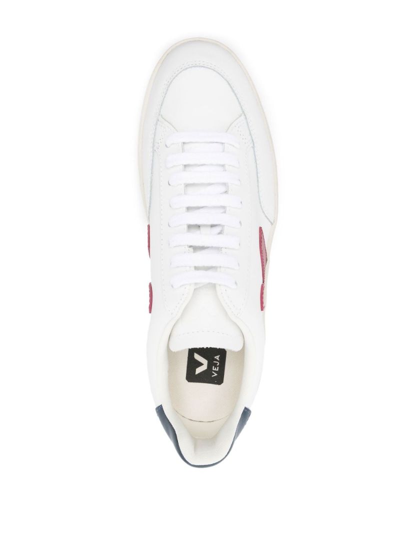 White V-12 Leather Sneakers
