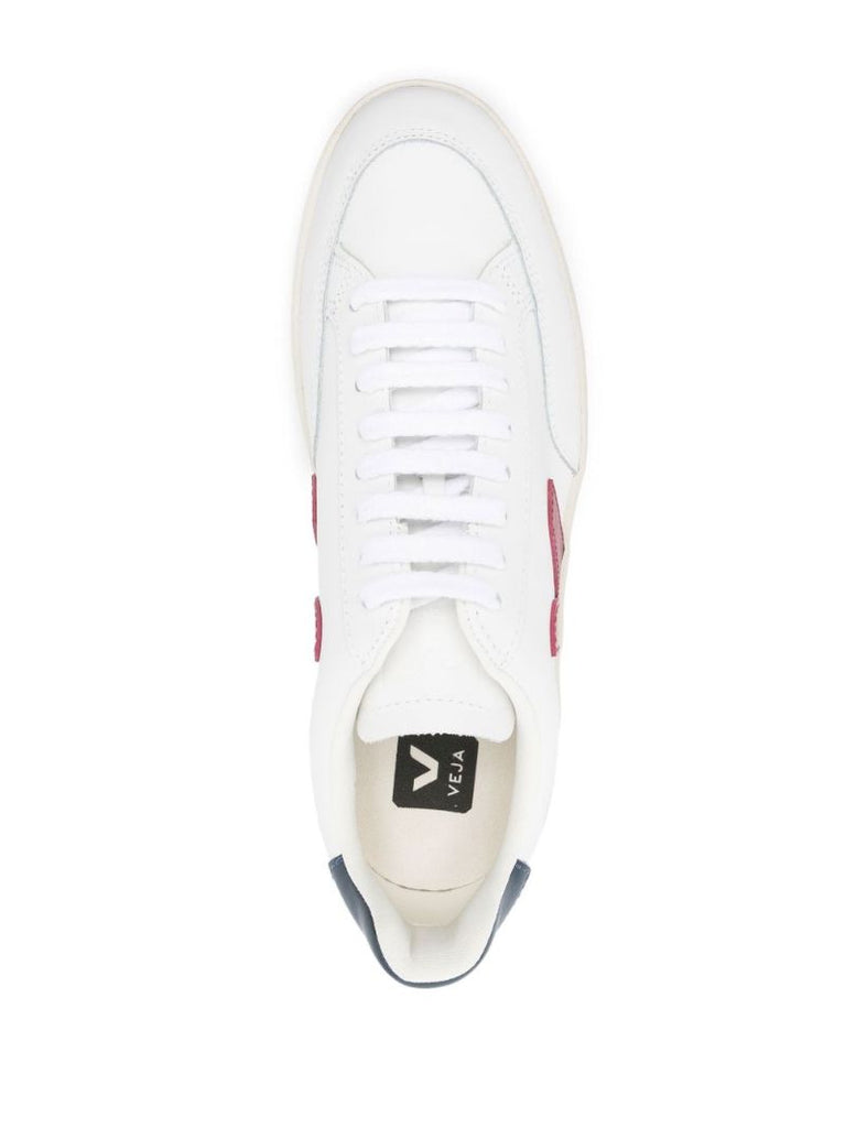 White V-12 Leather Sneakers