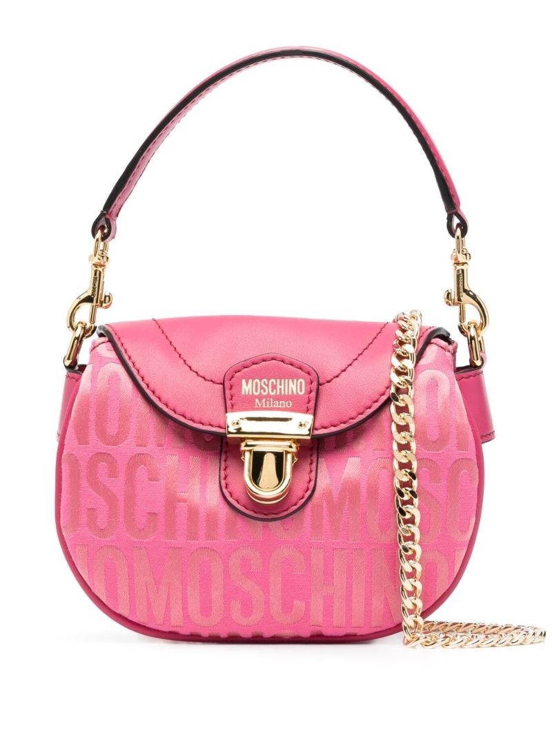 Pink Logo Stamp Monogram Shoulder Bag