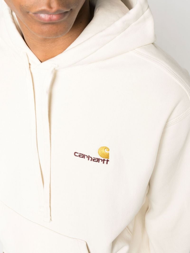 Neutral American Script Cotton Hoodie