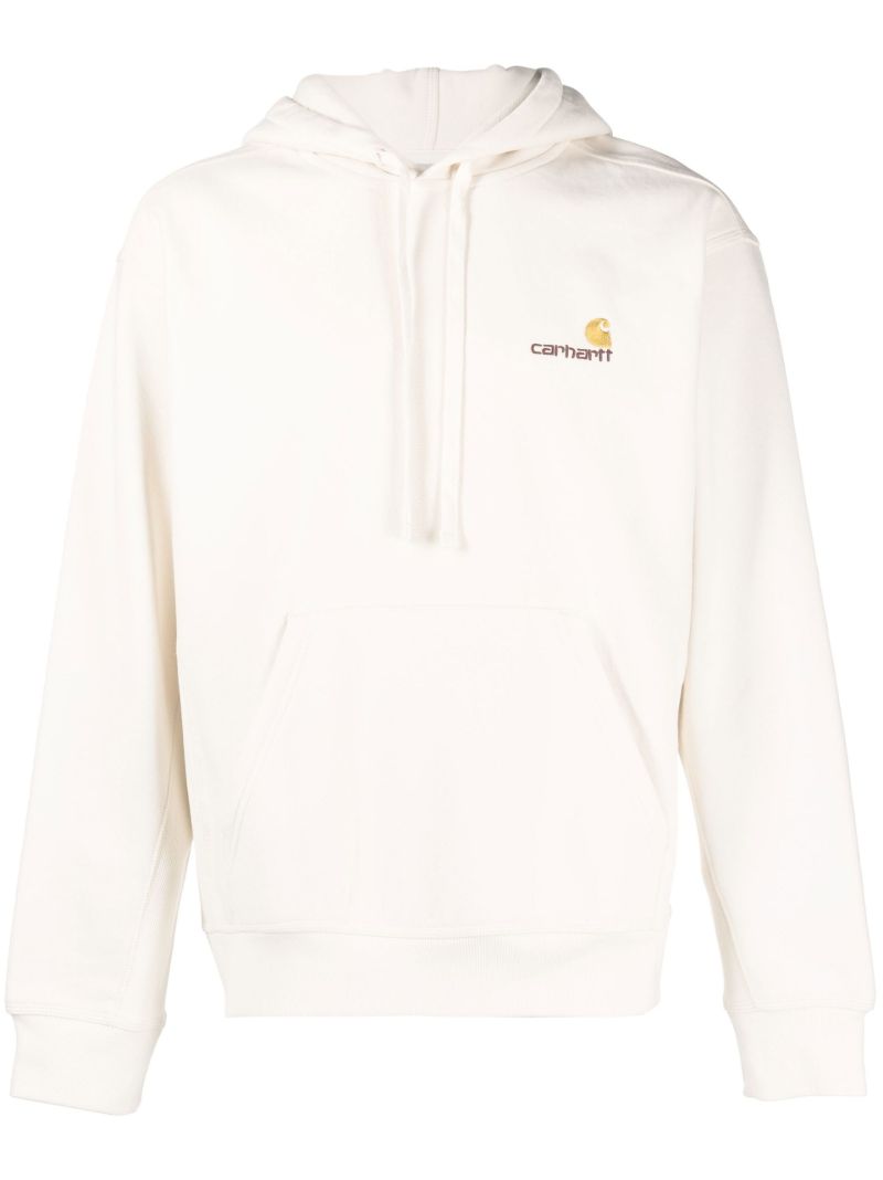 Neutral American Script Cotton Hoodie
