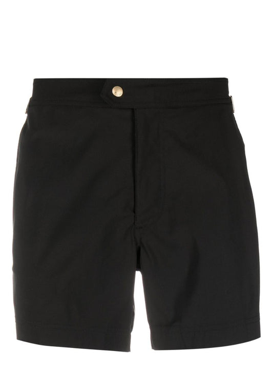 Black Side Buckle Detail Swimming Shorts