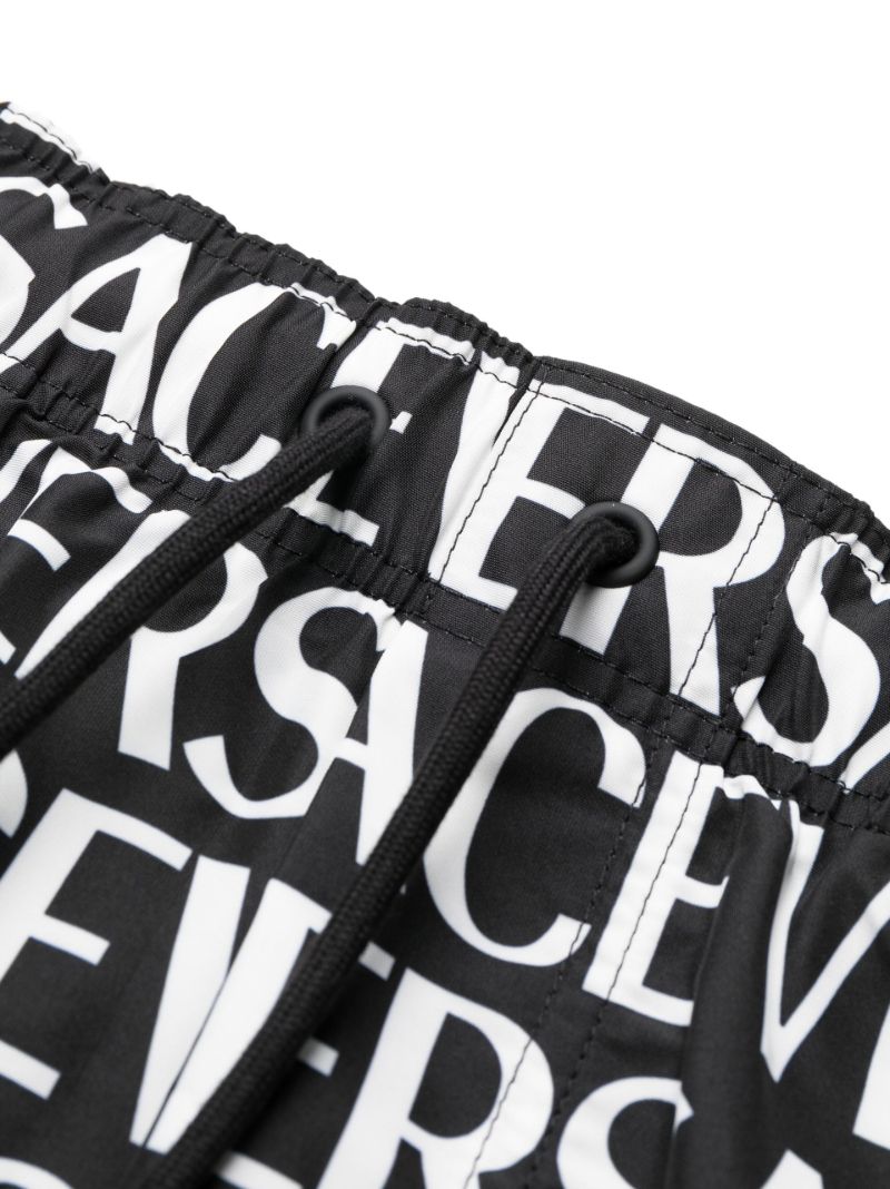 Black Logo Print Swim Shorts