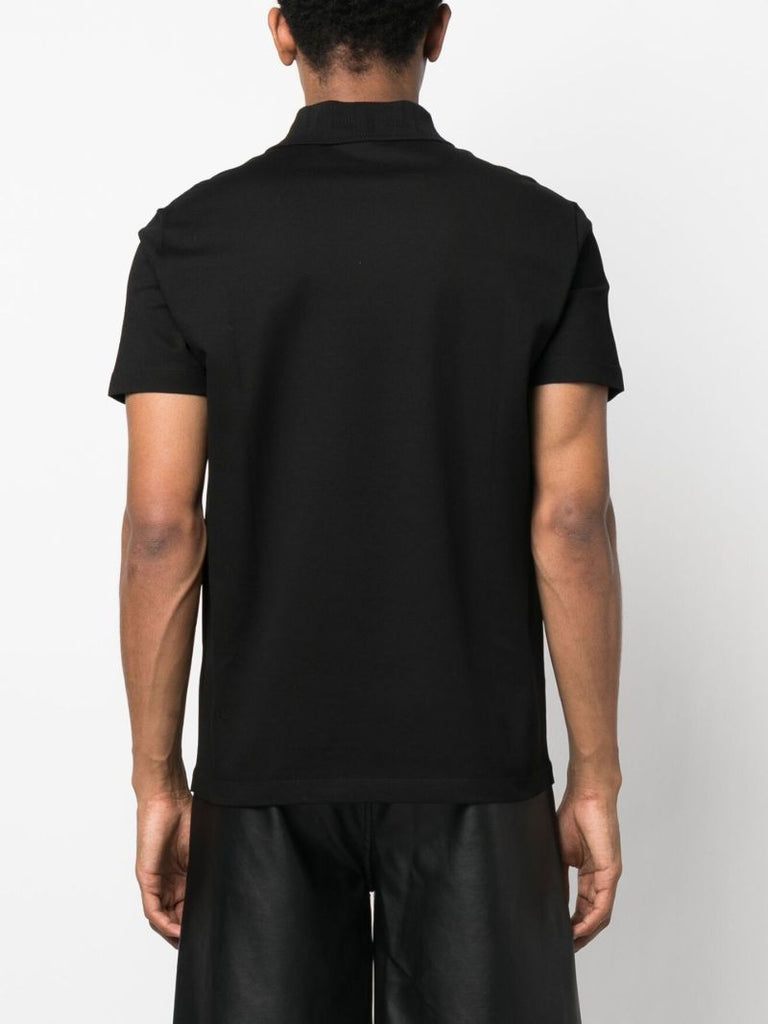 Black Logo-embroidered Polo Shirt
