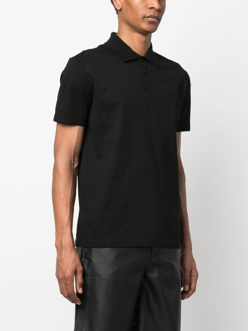 Black Logo-embroidered Polo Shirt
