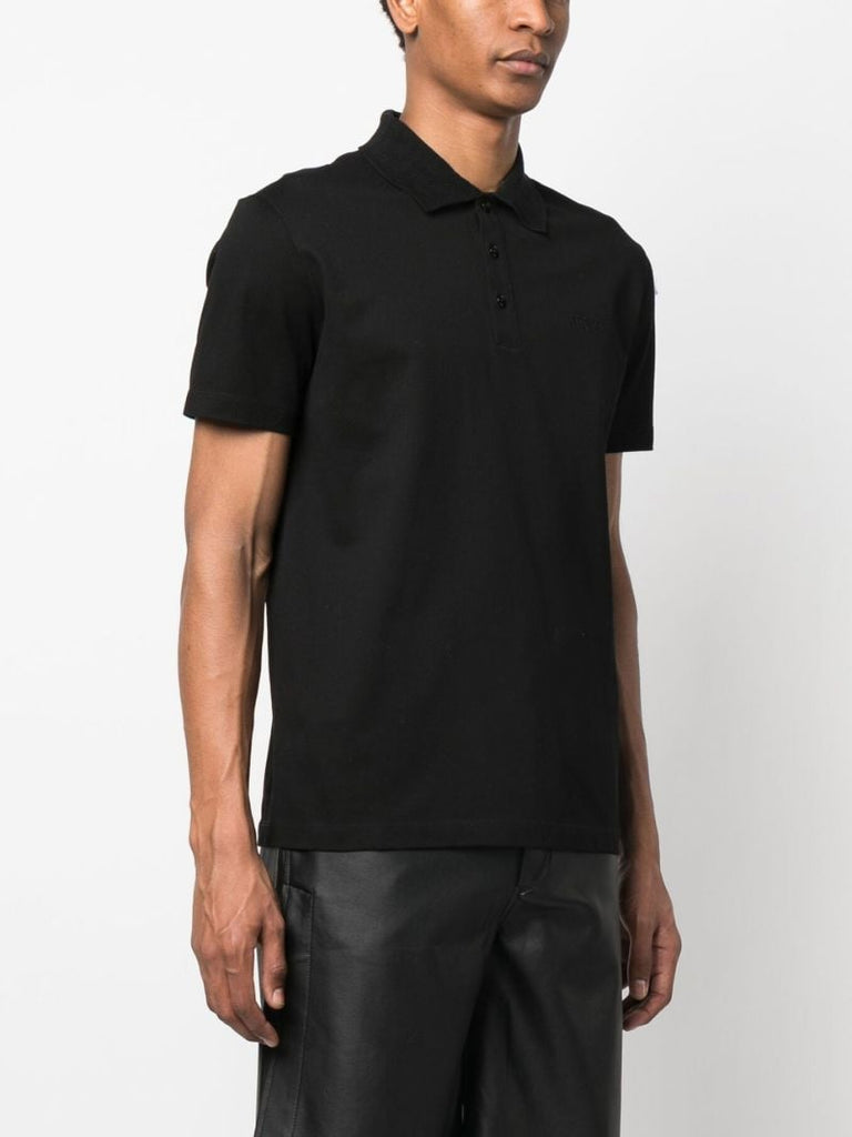 Black Logo-embroidered Polo Shirt