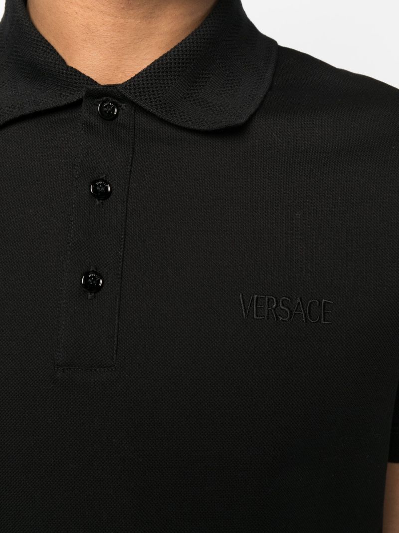 Black Logo-embroidered Polo Shirt