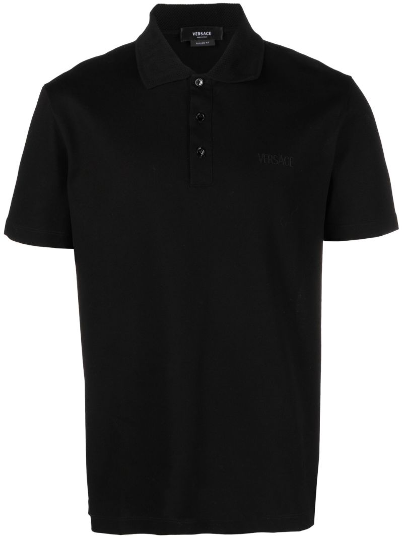 Black Logo-embroidered Polo Shirt