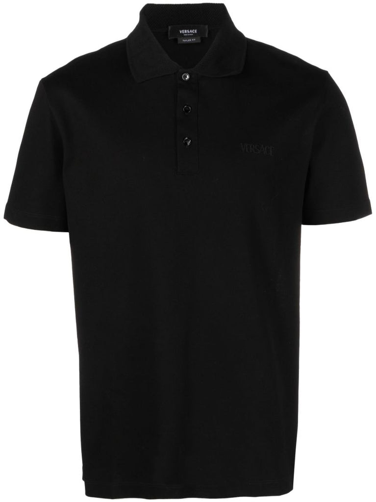 Black Logo-embroidered Polo Shirt