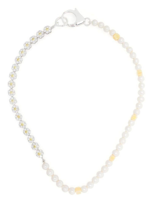 X Botter Sterling Silver Pearl and Crystal Necklace