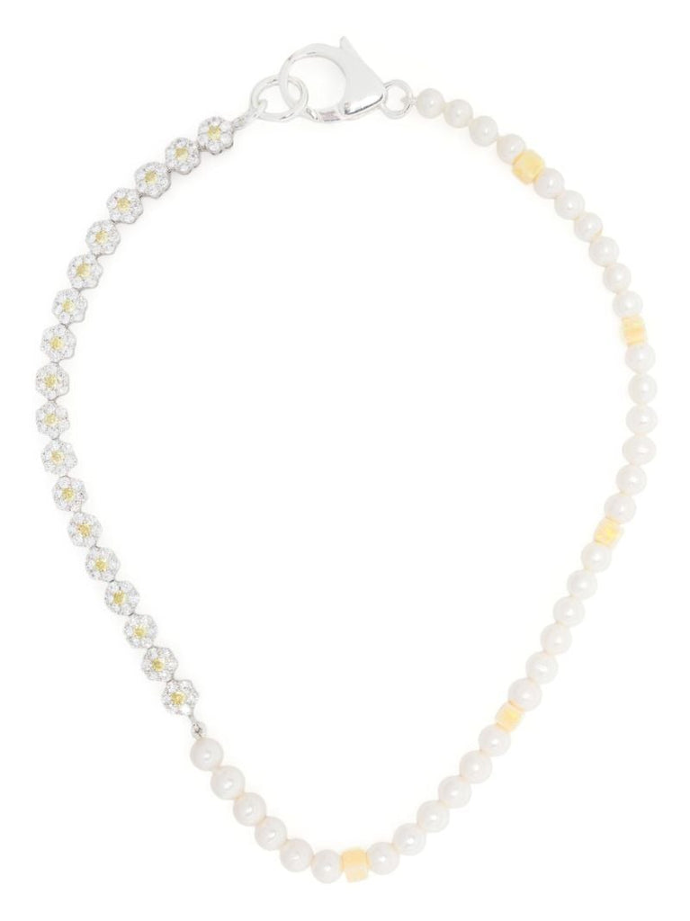 X Botter Sterling Silver Pearl and Crystal Necklace