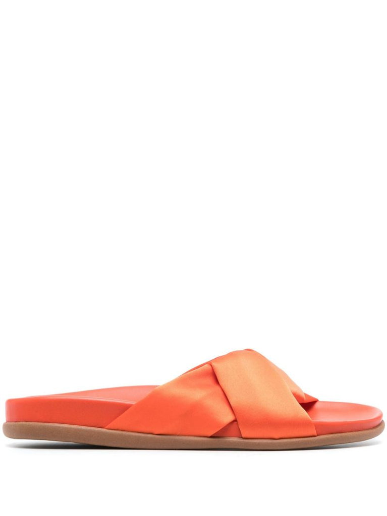 Orange Whitney Satin Slides