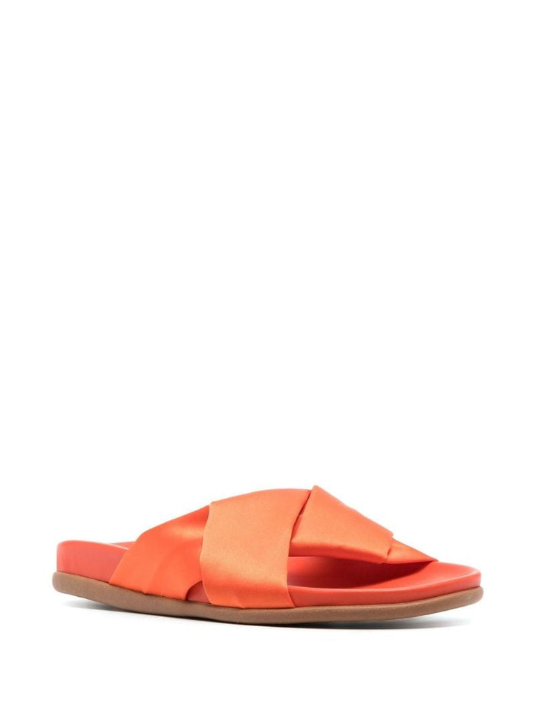 Orange Whitney Satin Slides