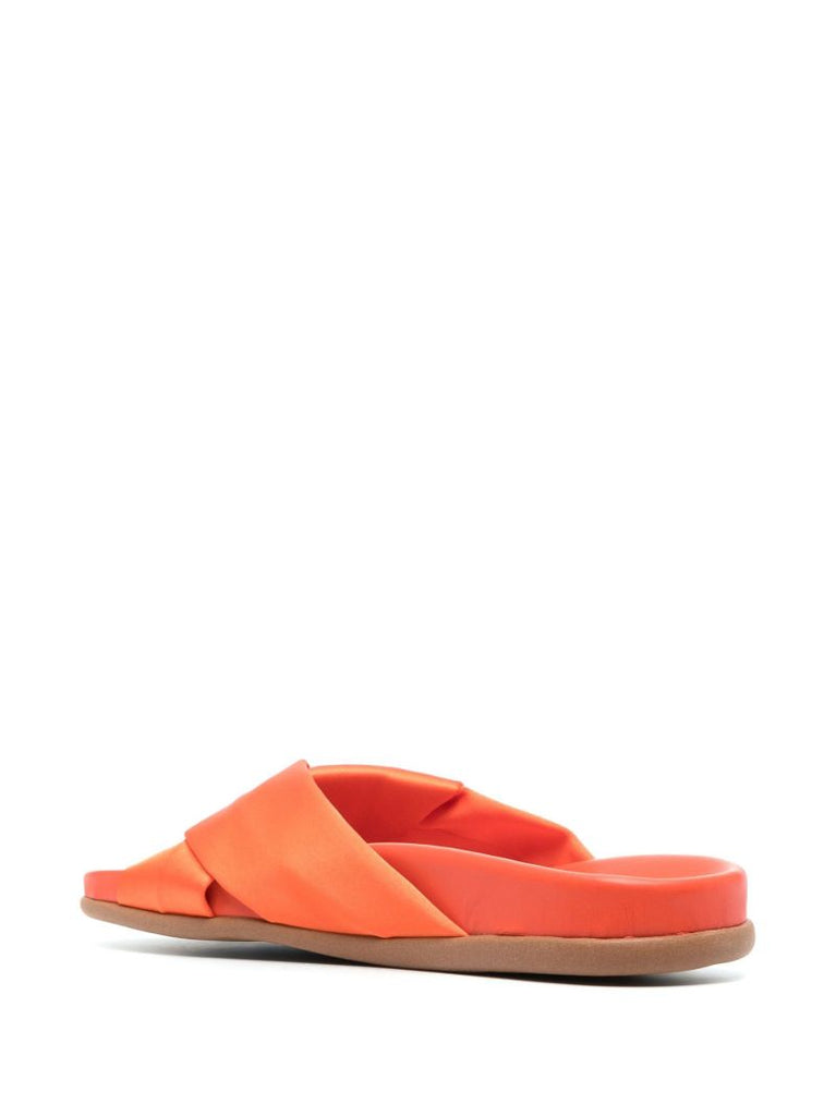 Orange Whitney Satin Slides