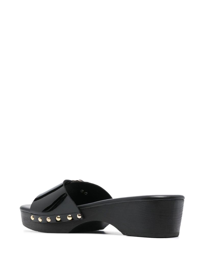 Black Omia Patent Leather Mules