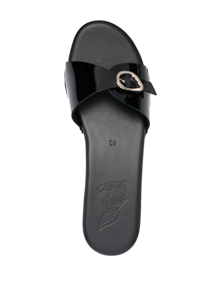 Black Omia Patent Leather Mules