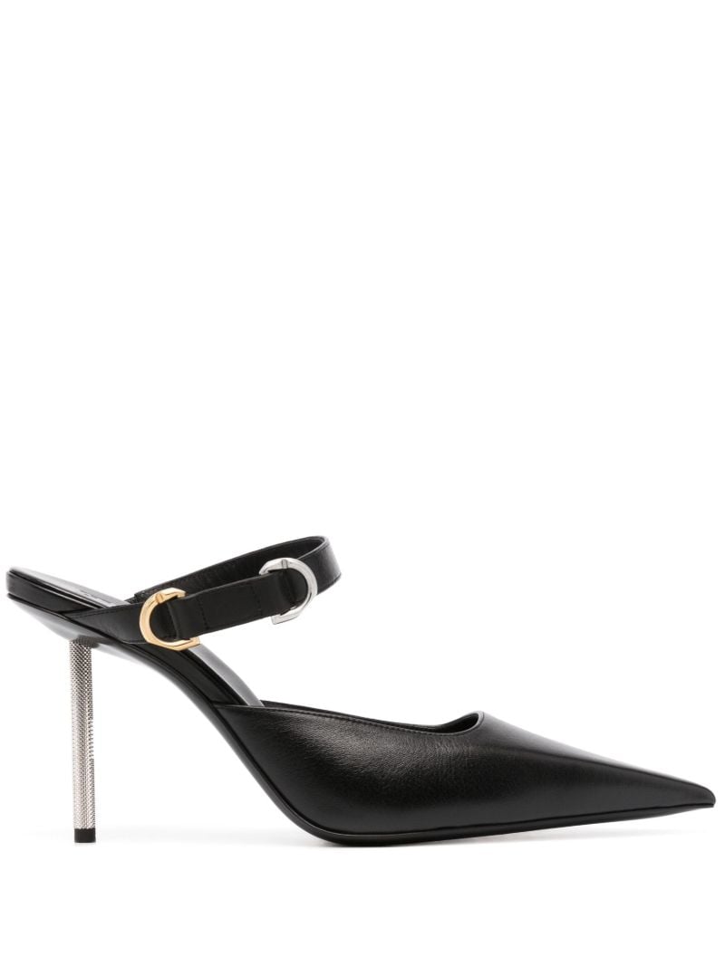 Black Voyou 90 Leather Mules