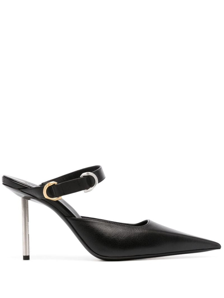 Black Voyou 90 Leather Mules