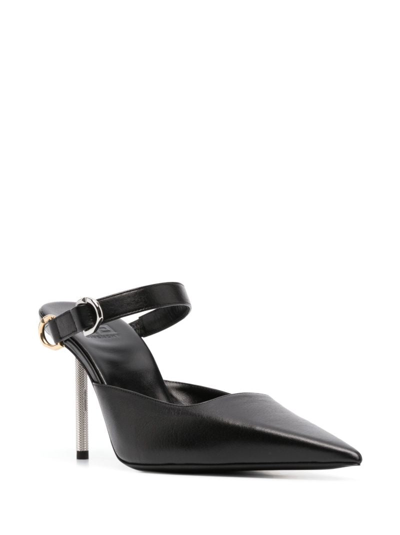 Black Voyou 90 Leather Mules