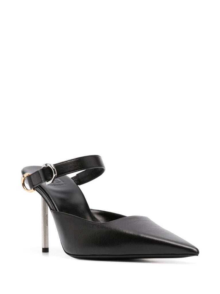 Black Voyou 90 Leather Mules