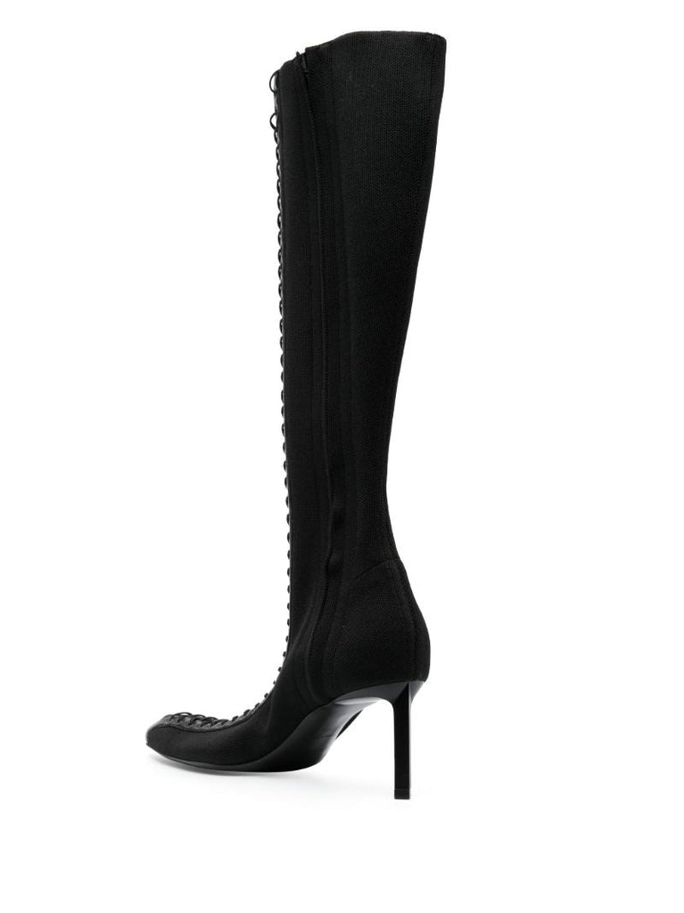 Black Show 70 Leather Lace Detail Knee-high Boots