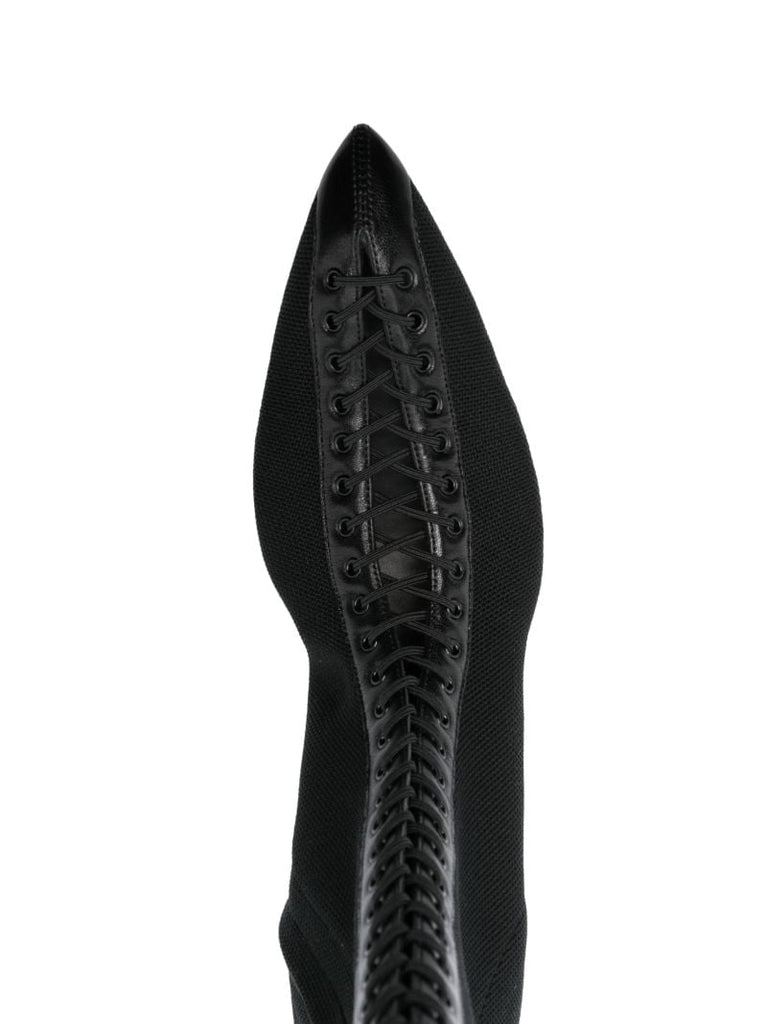 Black Show 70 Leather Lace Detail Knee-high Boots