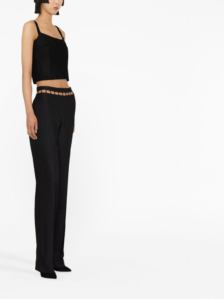 Black Osmia Cut-out Waist Trousers