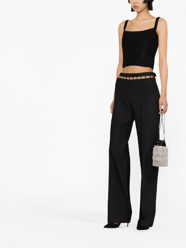 Black Osmia Cut-out Waist Trousers