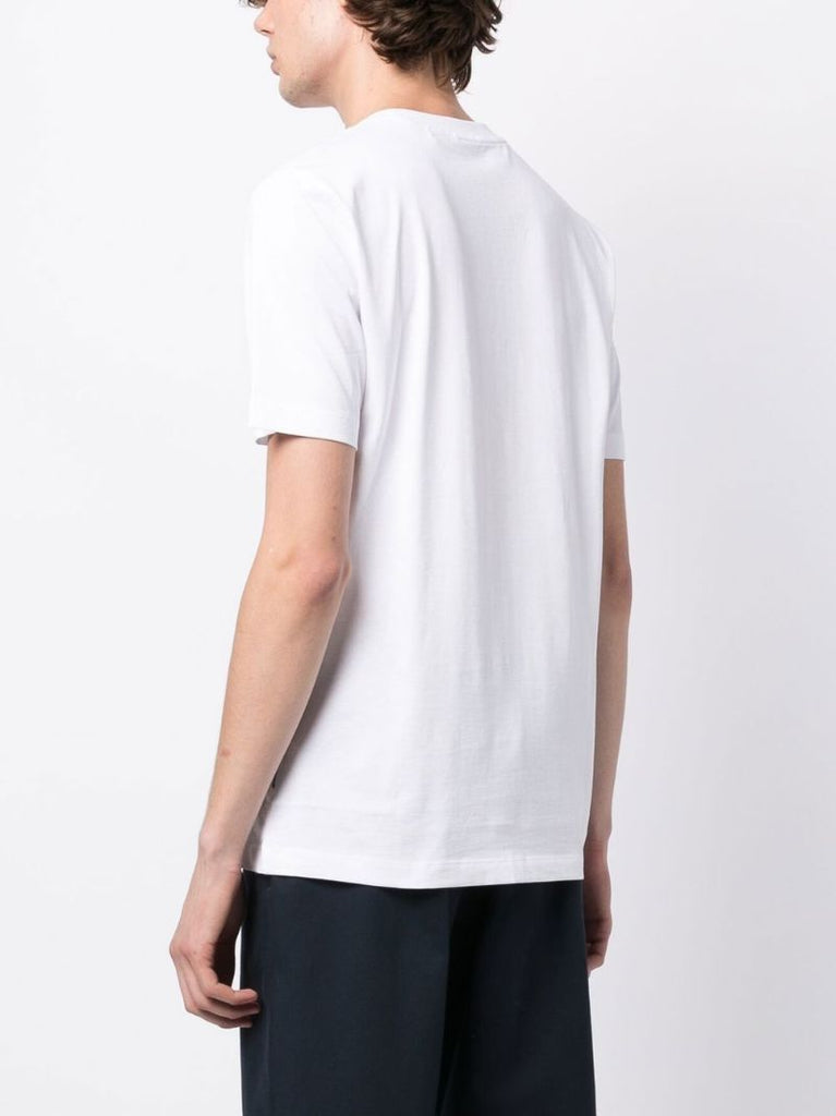 White Logo Print Cotton T-shirt