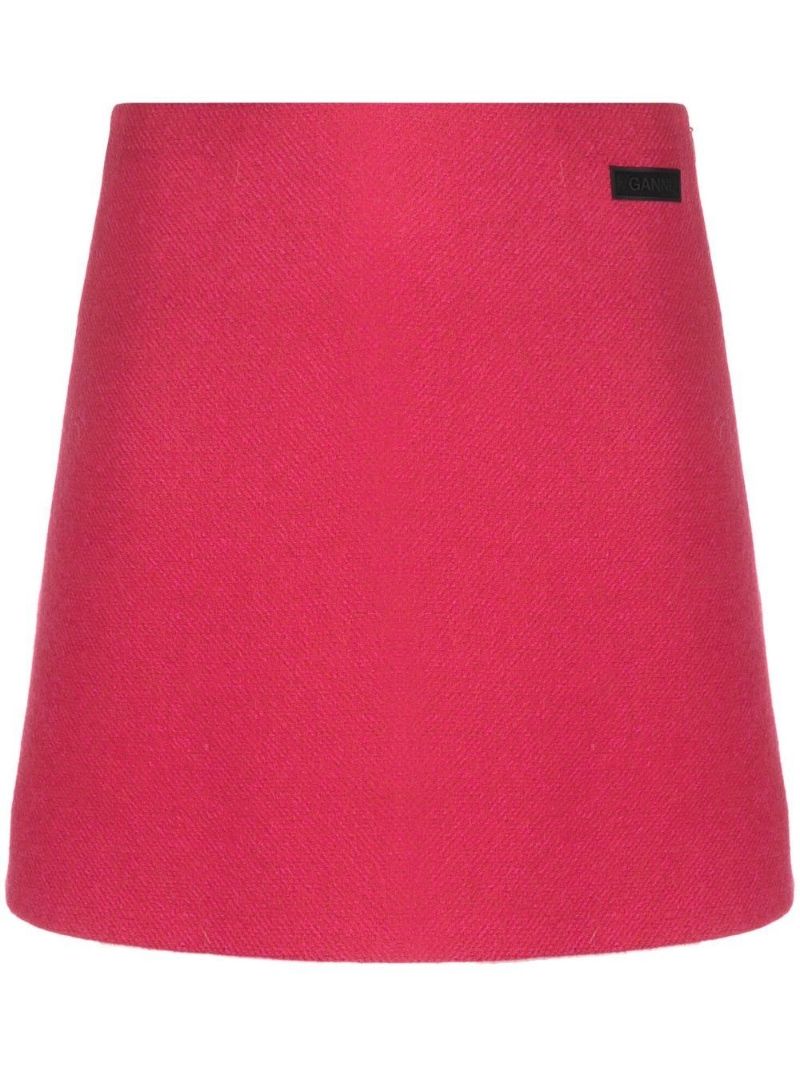 Red Logo Patch Mini Skirt