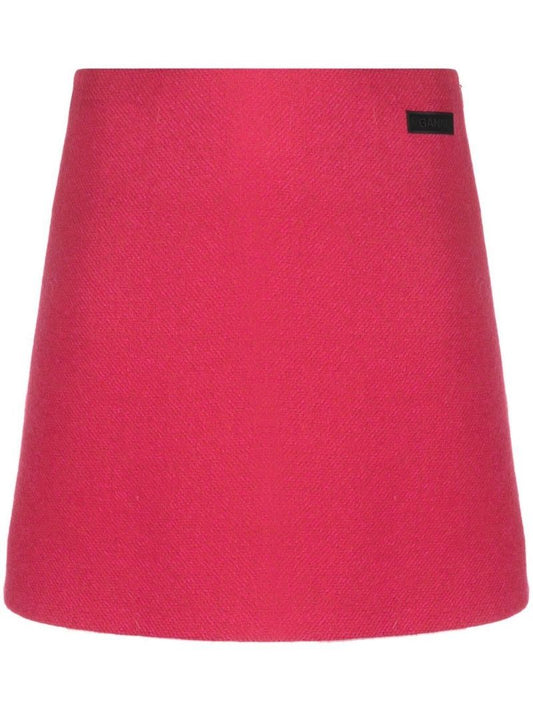 Red Logo Patch Mini Skirt