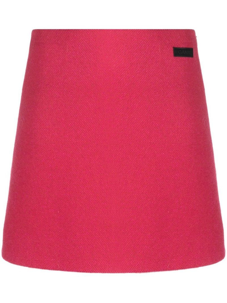 Red Logo Patch Mini Skirt