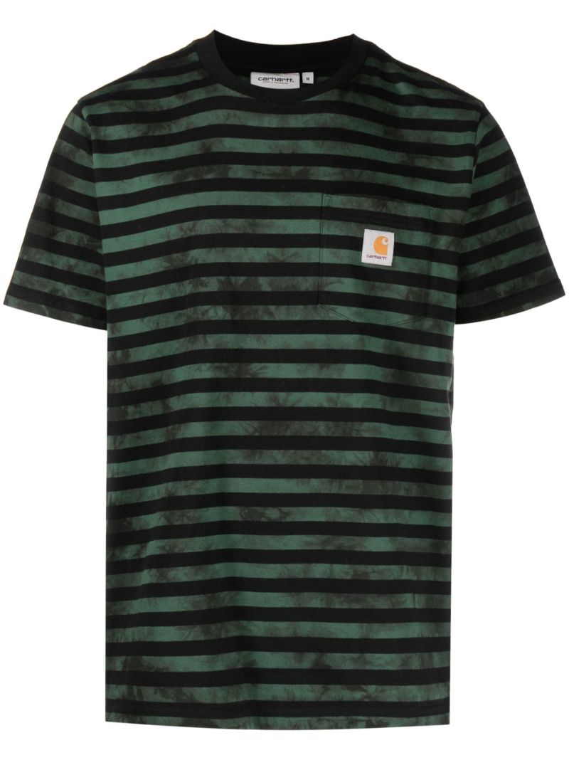 Green Scotty Tie-dye Striped T-shirt