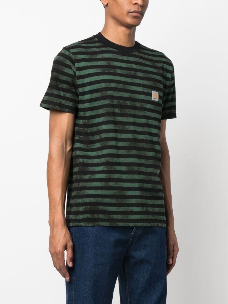 Green Scotty Tie-dye Striped T-shirt