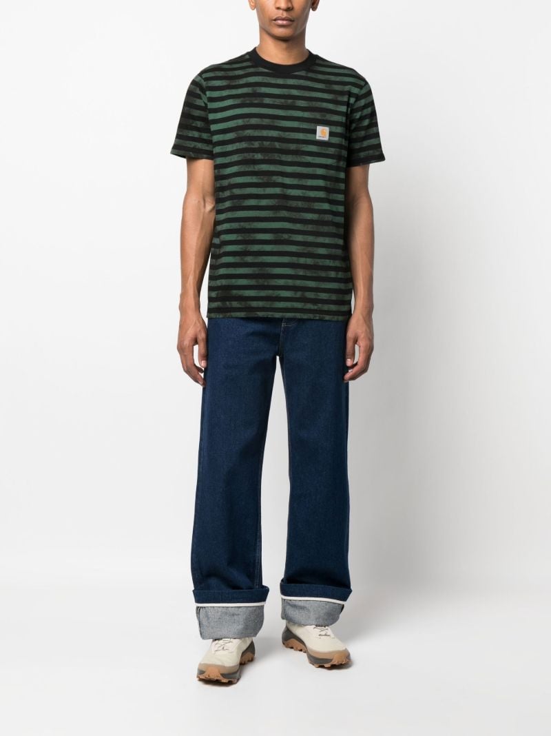 Green Scotty Tie-dye Striped T-shirt