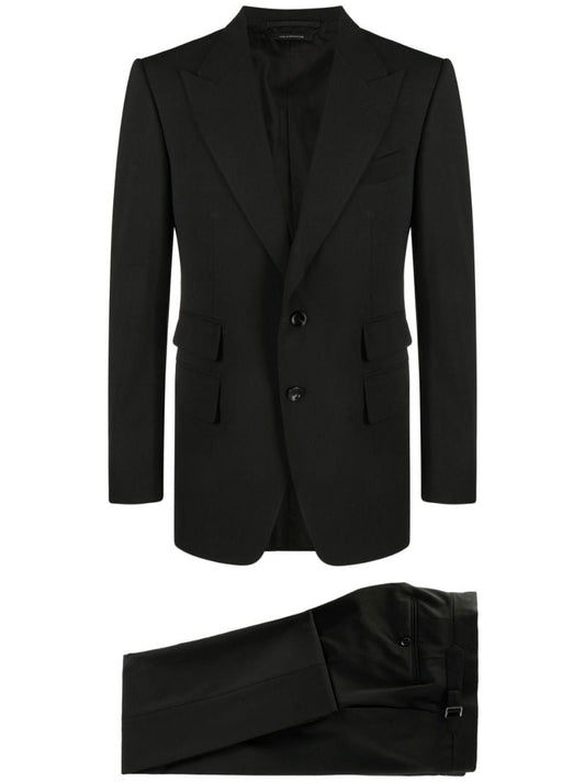 Black Shelton Single-breasted Wool Suit