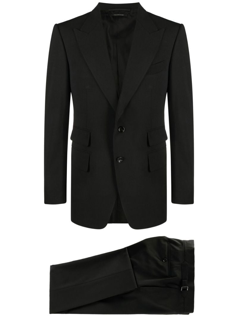 Black Shelton Single-breasted Wool Suit