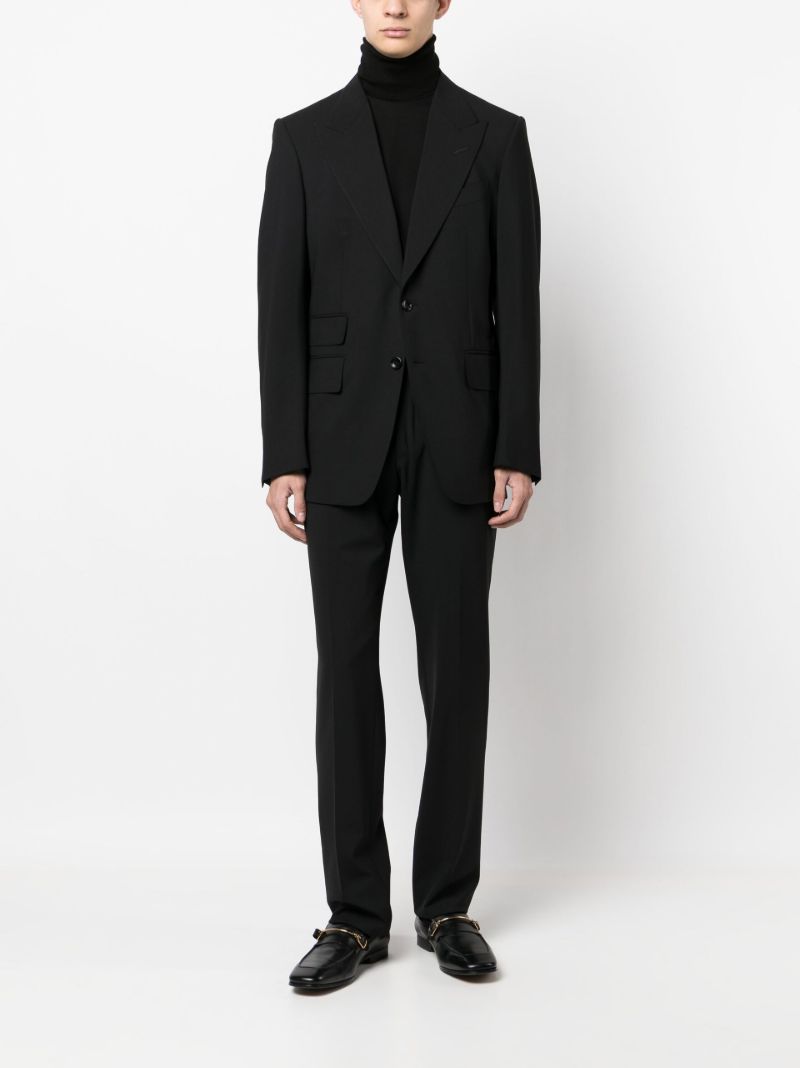 Black Shelton Single-breasted Wool Suit