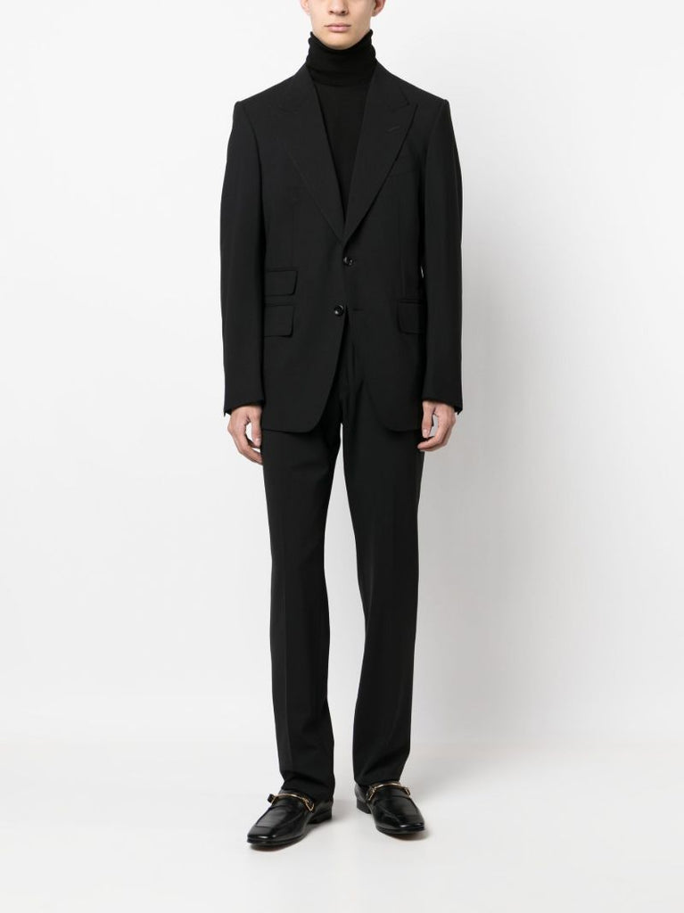 Black Shelton Single-breasted Wool Suit